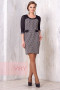 Платье женское 3146 Фемина (Молоко-кофейный цветок/гипюр черный)