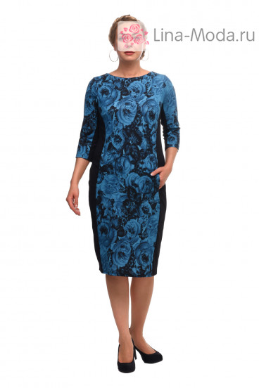 Платье "Олси" 1805004/1V ОЛСИ (Синий/черный)